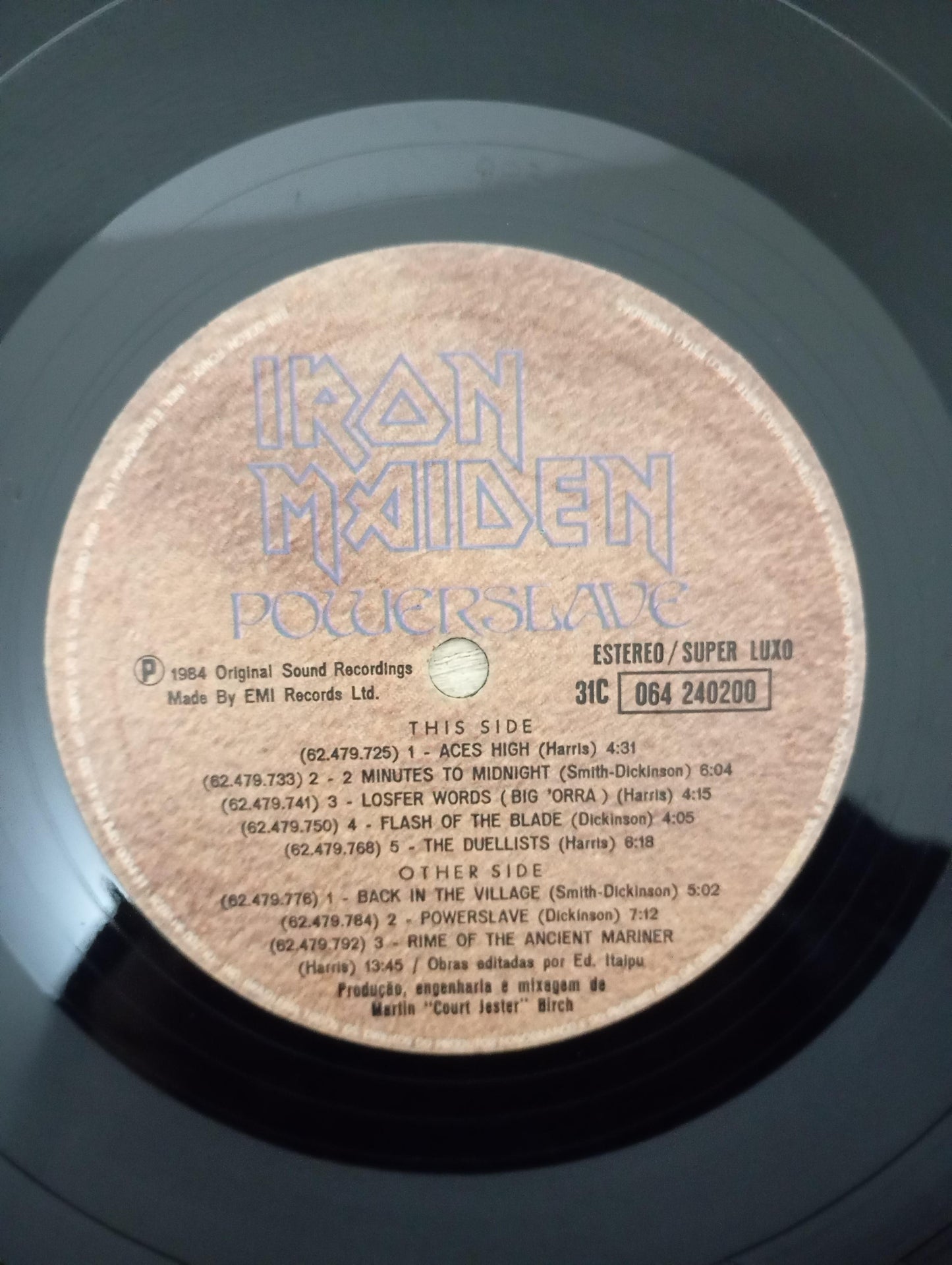 Disco Vinil Powerslave Iron Maiden Com Encarte A