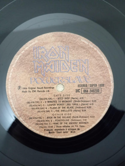Disco Vinil Powerslave Iron Maiden Com Encarte A