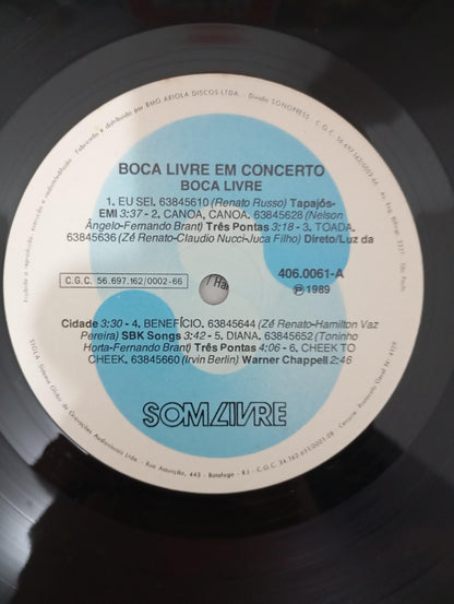 Disco Vinil Em Concerto Boca Livre Com Encarte A