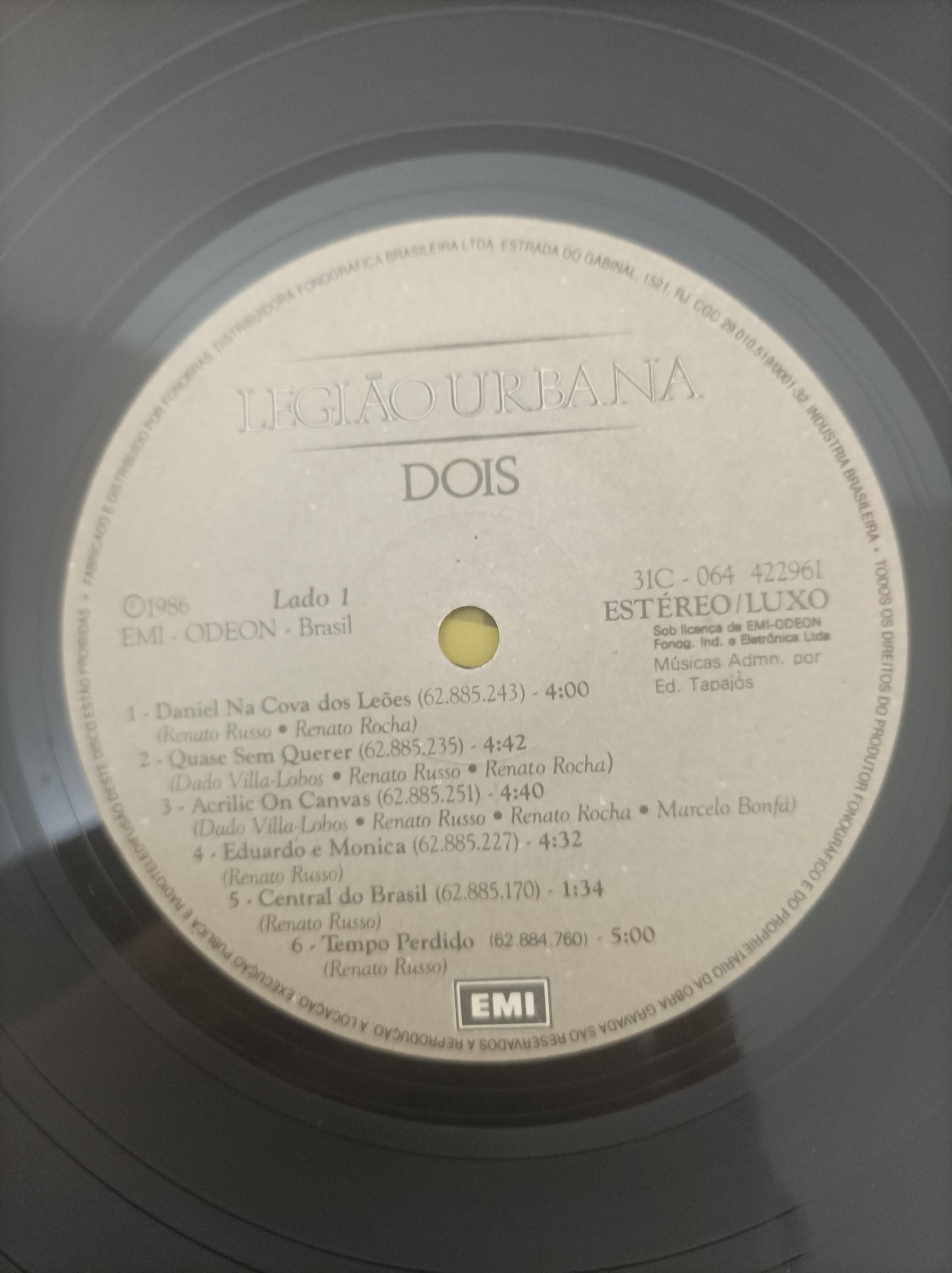 Lp Vinil Legião Urbana Dois Com Encarte