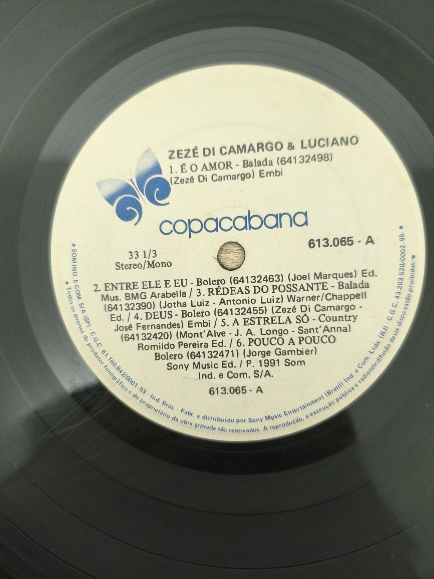 Lp Vinil Zezé Di Camargo & Luciano 1991
