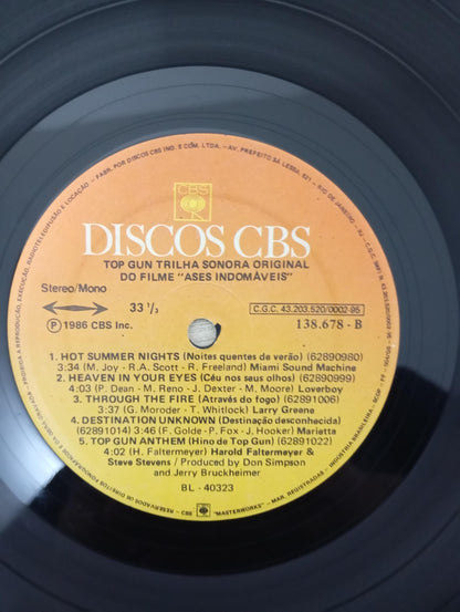 Disco Vinil Ases Indomáveis Top Gun Com Encarte A