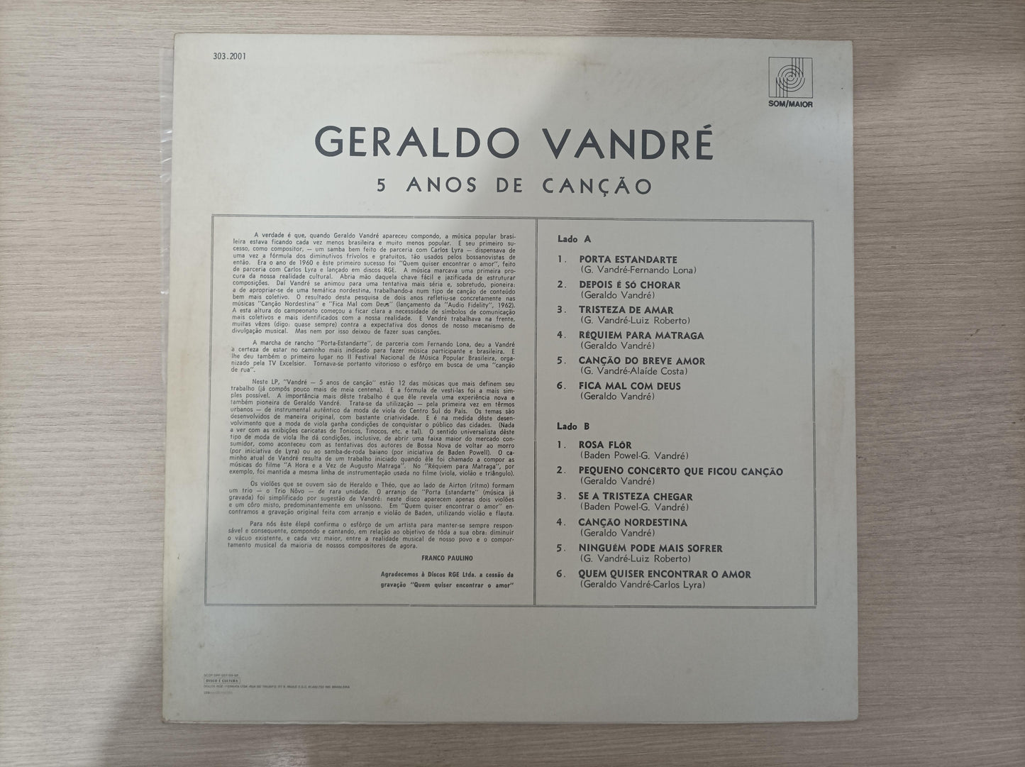 Lp Vinil Geraldo Vandré Prá Não Dizer Não Falei Das Flores