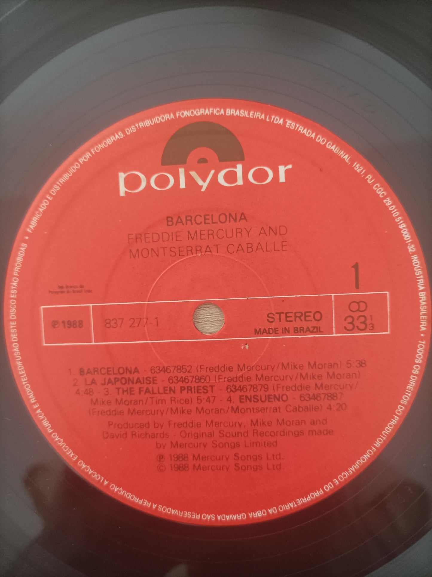 Disco Vinil Barcelona Freddie Mercury A