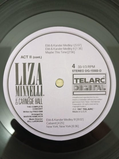 Lp Vinil Liza Minnelli At Carnegie Hall Duplo Importado