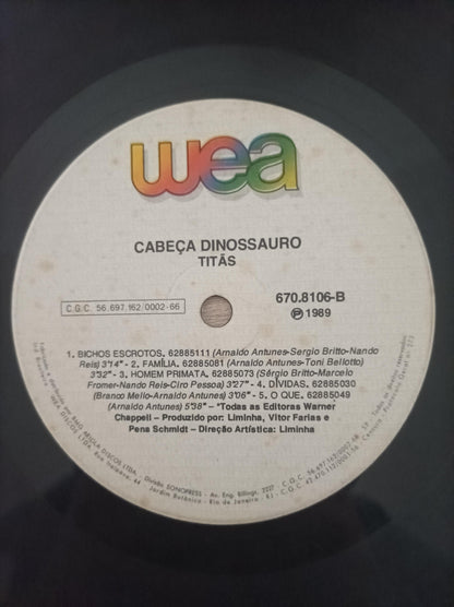 Disco Vinil Cabeça Dinossauro Titãs Capa Dupla A
