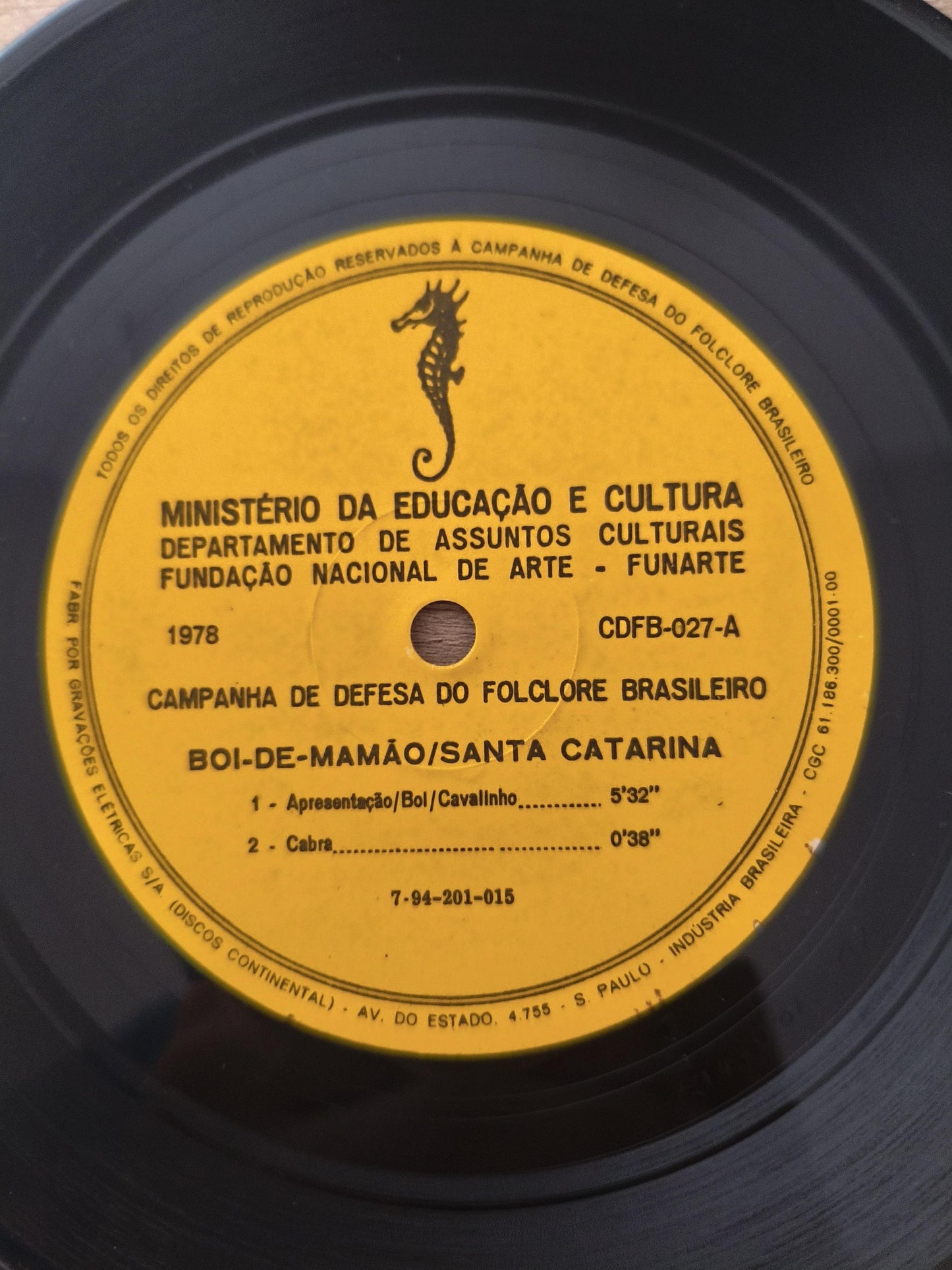 Compacto Vinil Folclore Brasileiro 27 Boi-De-Mamão / SC