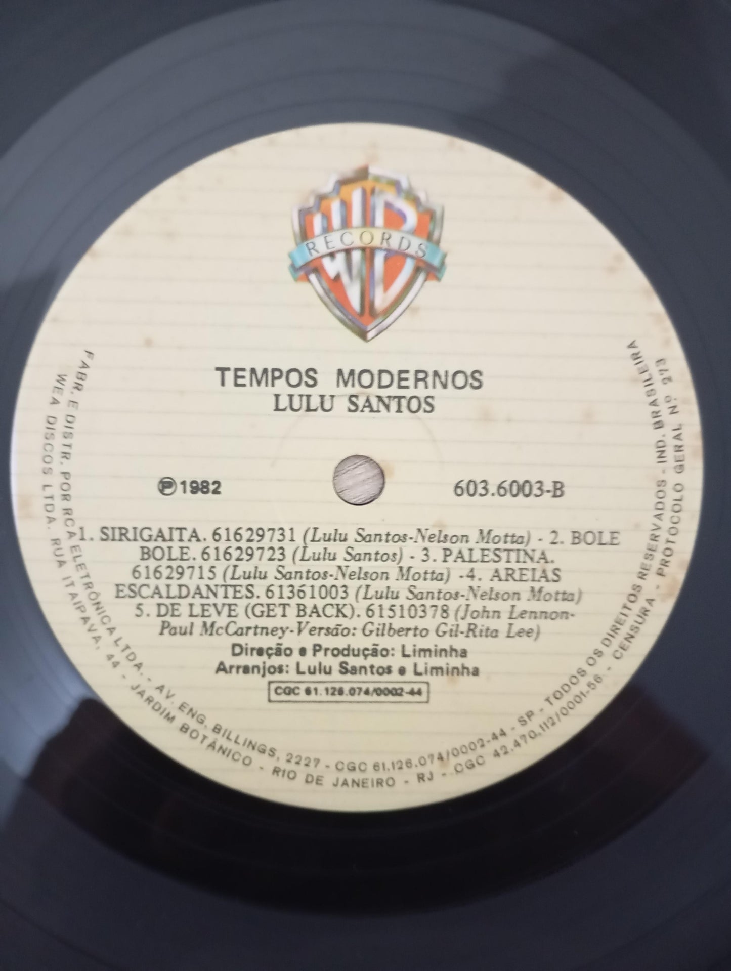 Disco Vinil Tempos Modernos Lulu Santos Com Encarte A