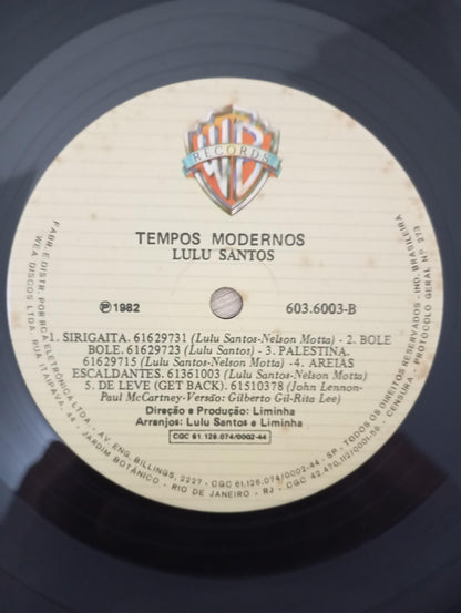 Disco Vinil Tempos Modernos Lulu Santos Com Encarte A