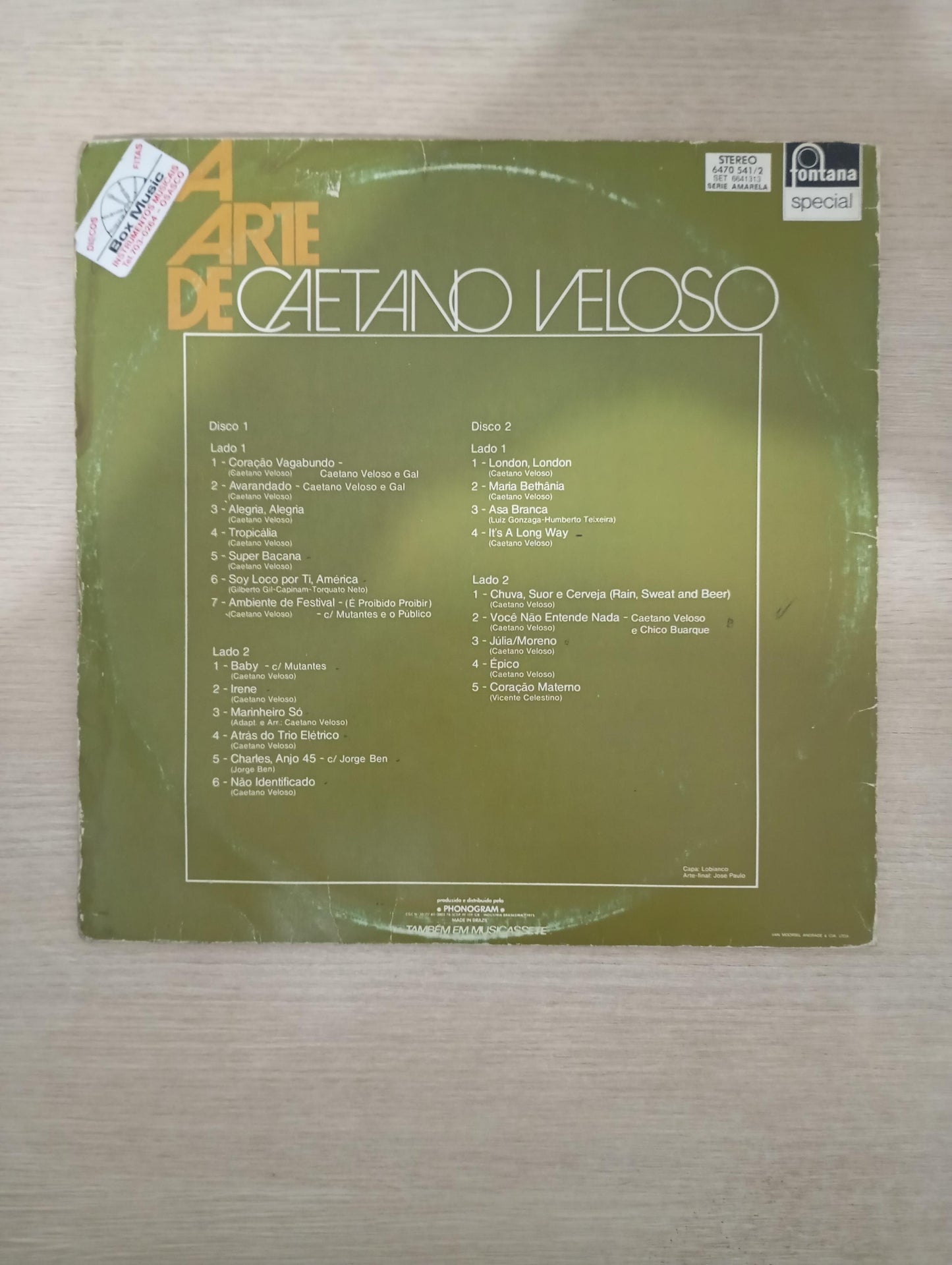 Lp Vinil Caetano Veloso A Arte De Caetano Veloso Duplo