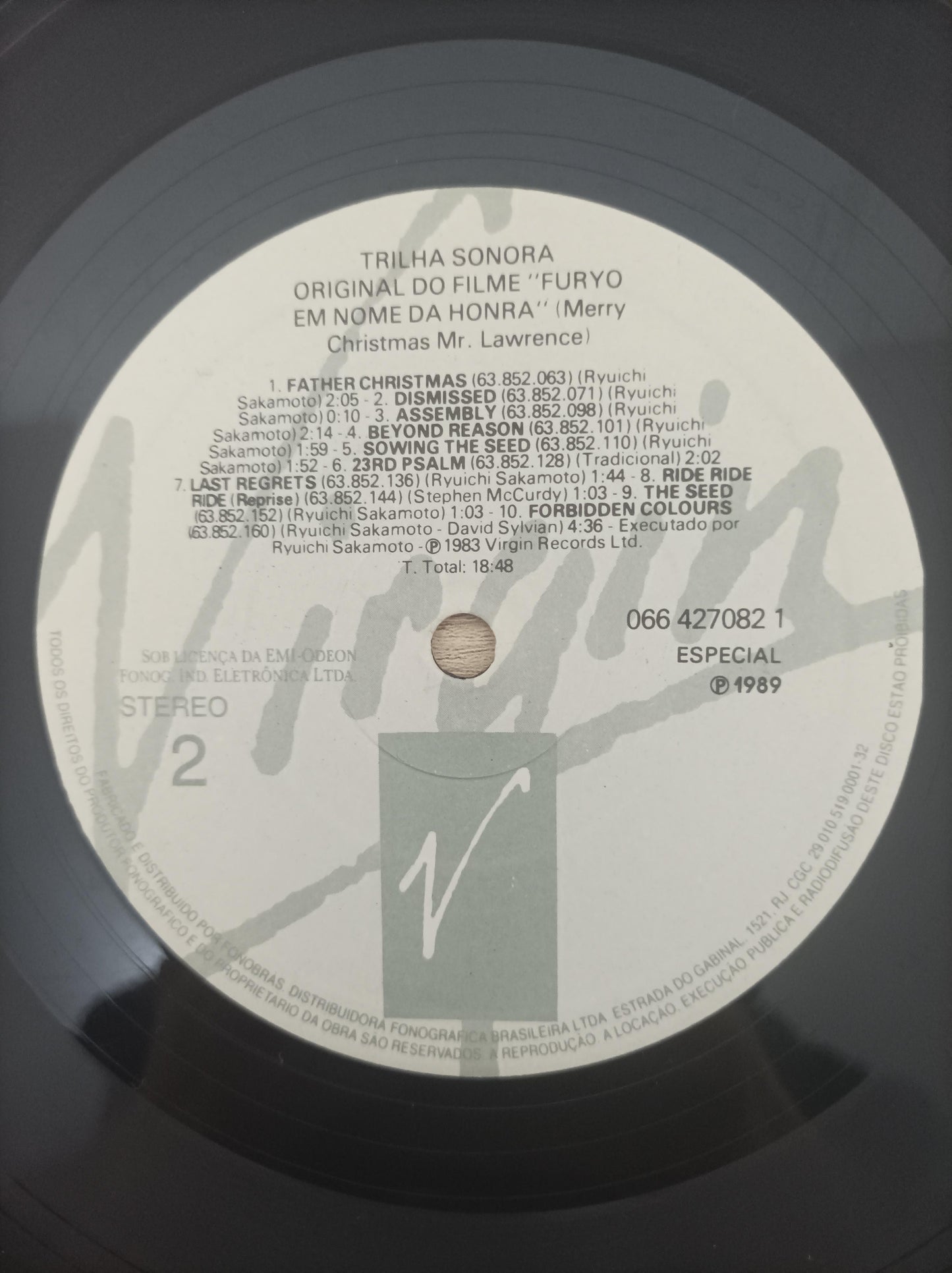 Disco Vinil Trilha Sonora Furyo em nome da Honra A