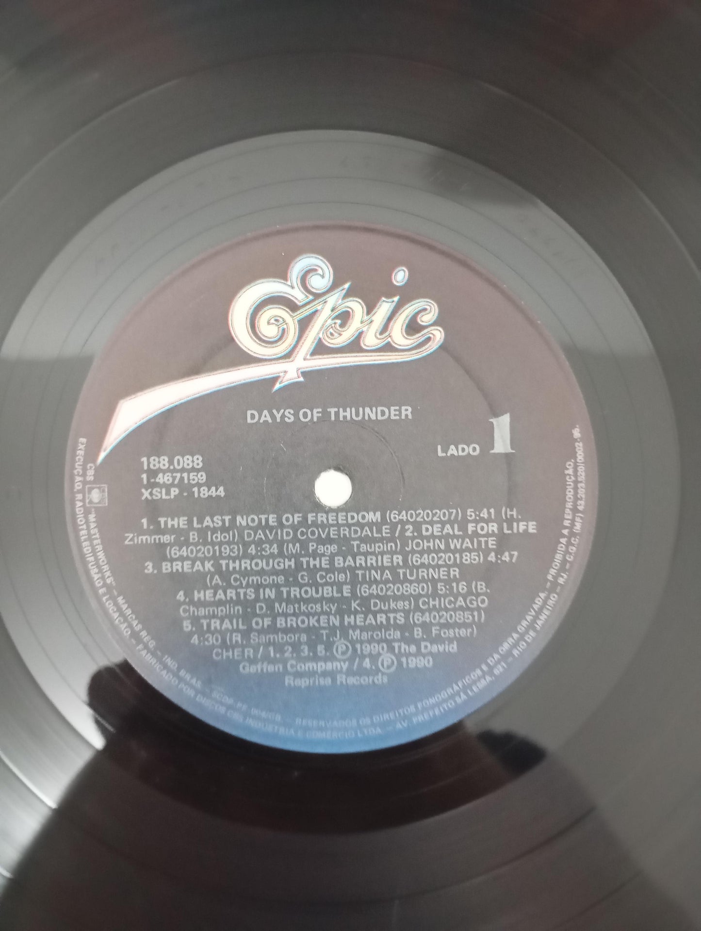 Lp Vinil Trilha Sonora Days Of Thunder Com Encarte