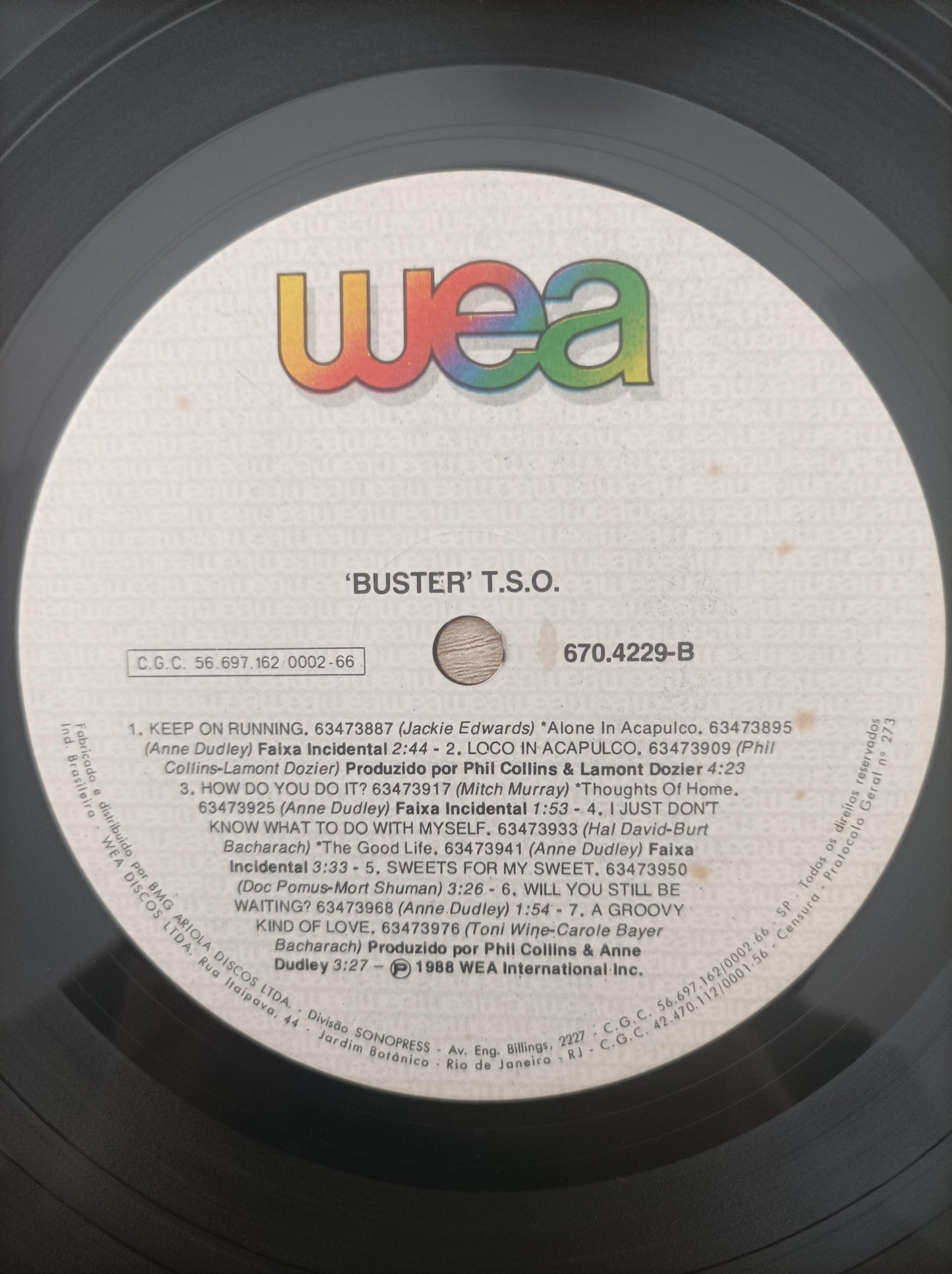 Lp Vinil Phil Collins Buster Trilha Sonora
