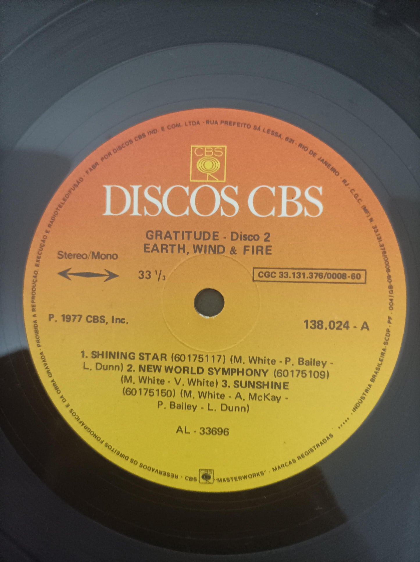 Disco Vinil Gratitude Earth, Wind & Fire Duplo Com Encarte A