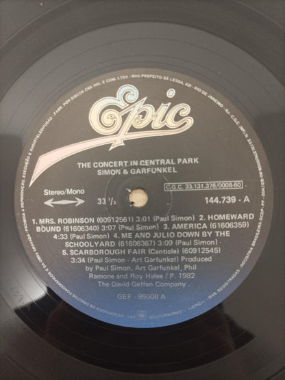 Lp Vinil Simon & Garfunkel Central Park Duplo C/ Encarte