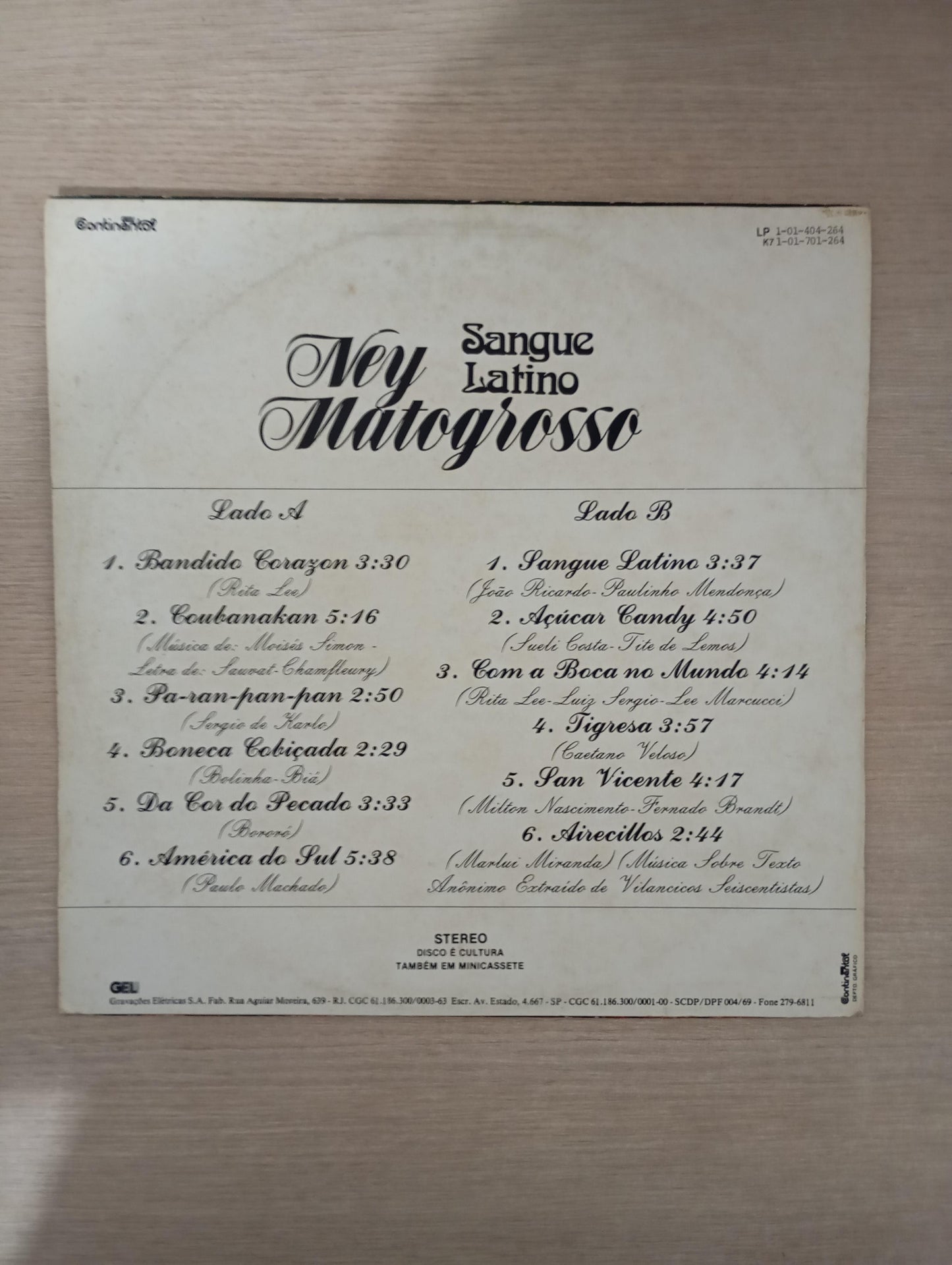 Lp Vinil Ney Matogrosso Sangue Latino