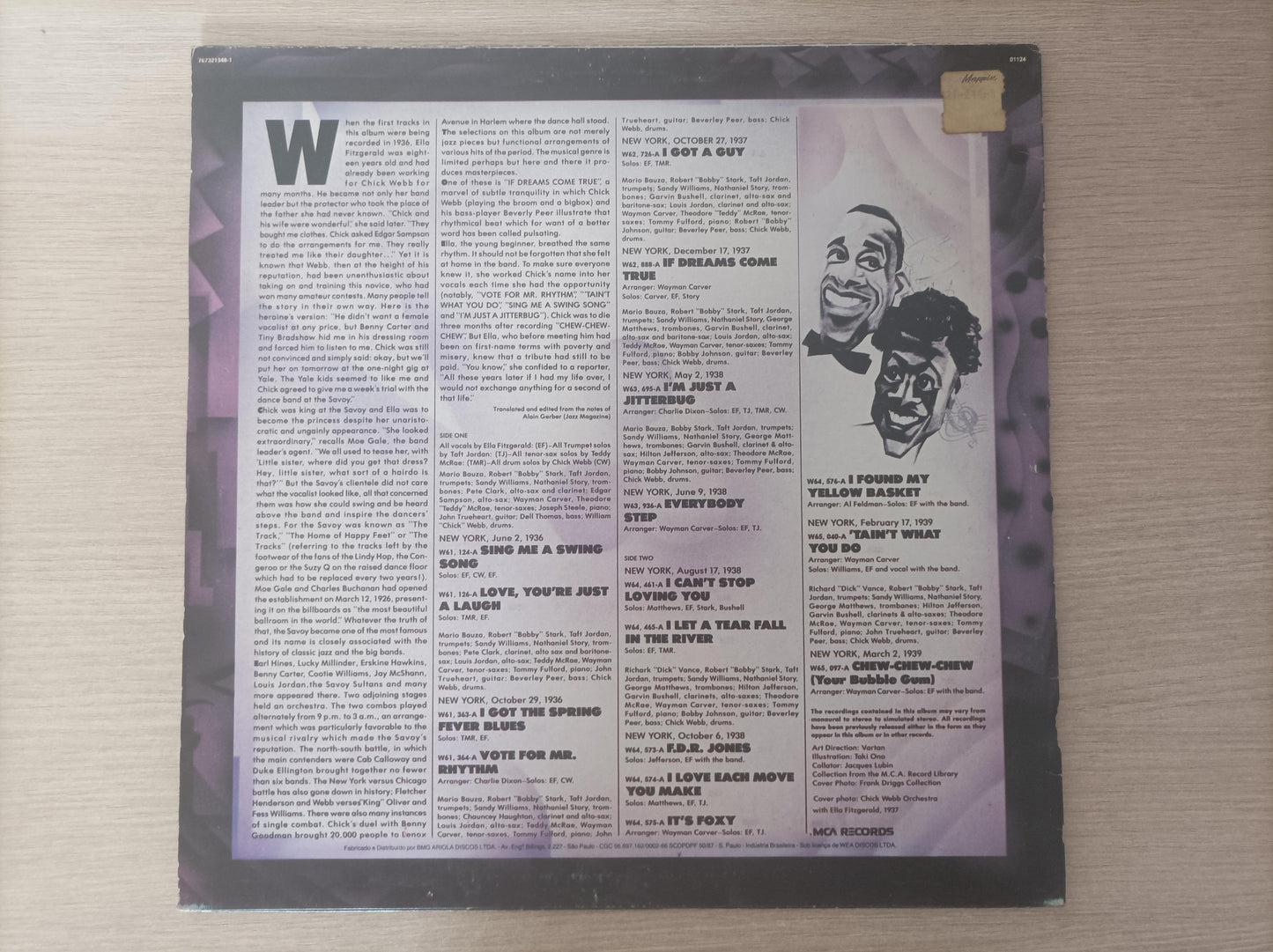Lp Vinil Chick Webb Ella Fitzgerald Princess Savoy Importado