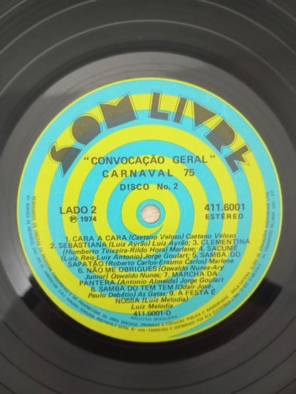Lp Vinil Carnaval 75 Convocação Geral Duplo Com Encarte