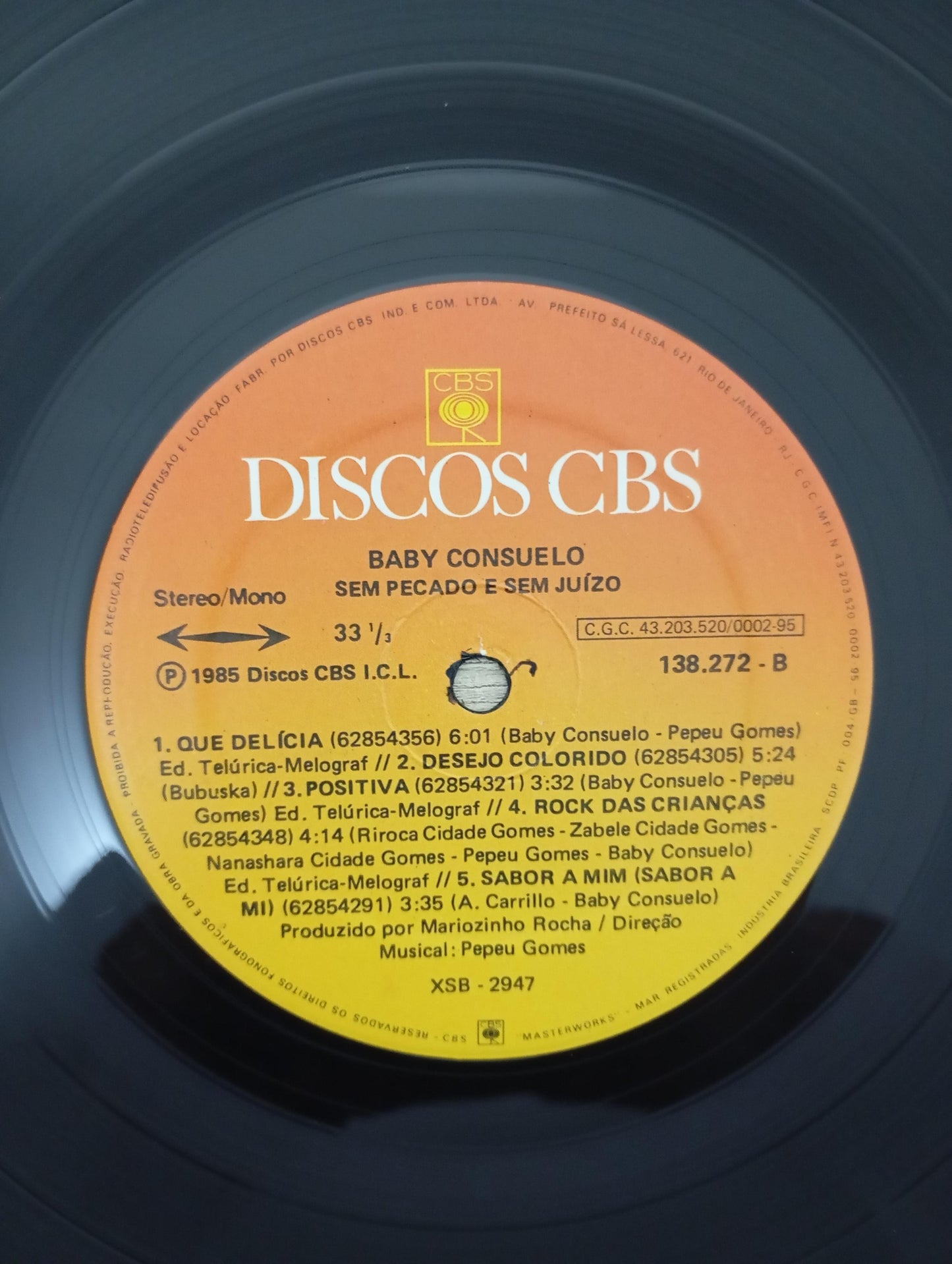 Lp Vinil Baby Consuelo Sem Pecado E Sem Juízo Com Encarte