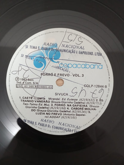 Lp Vinil Sivuca Forró E Frevo - Vol. 3