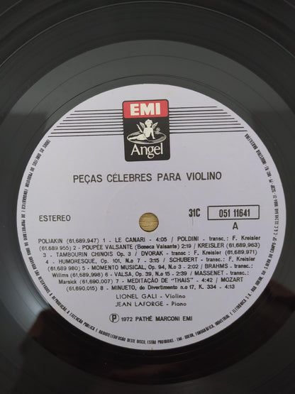 Lp Vinil Peças Célebres Para Violino