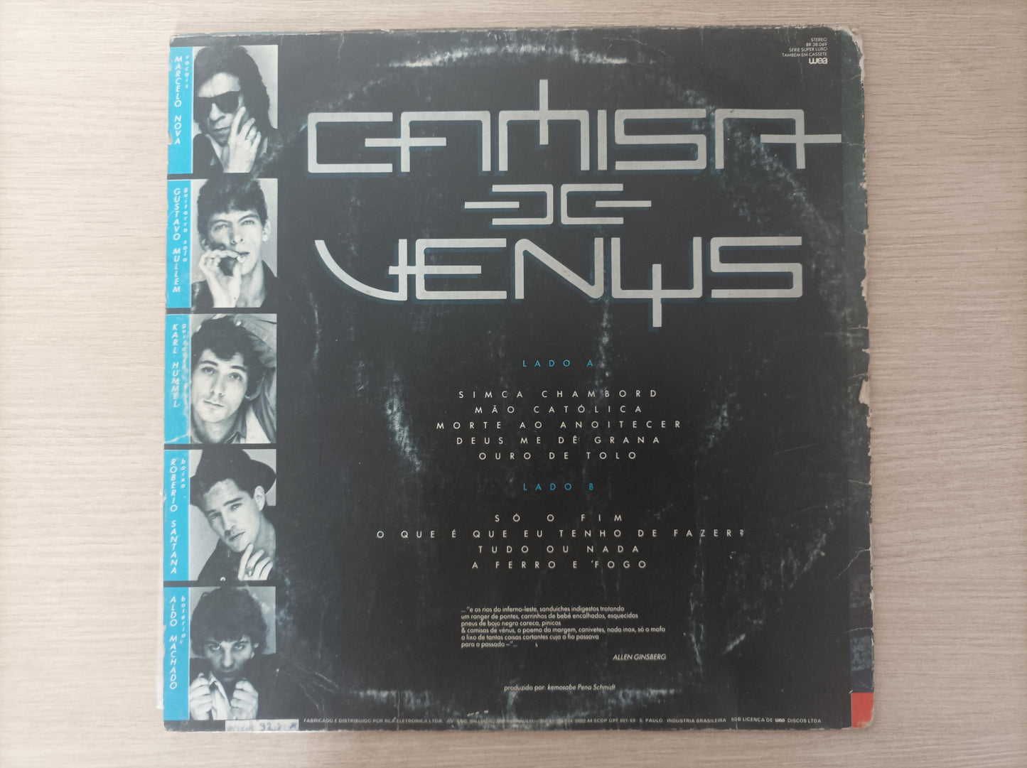 Disco Vinil Correndo O Risco Camisa de Vênus A