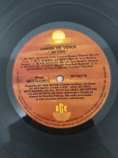 Lp Vinil Camisa De Vênus Viva