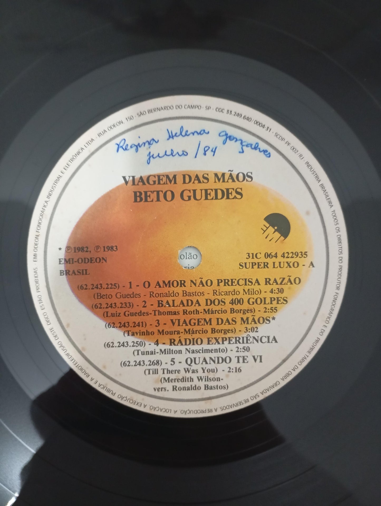 Lp Vinil Beto Guedes Viagem Das Mãos Com Encartes