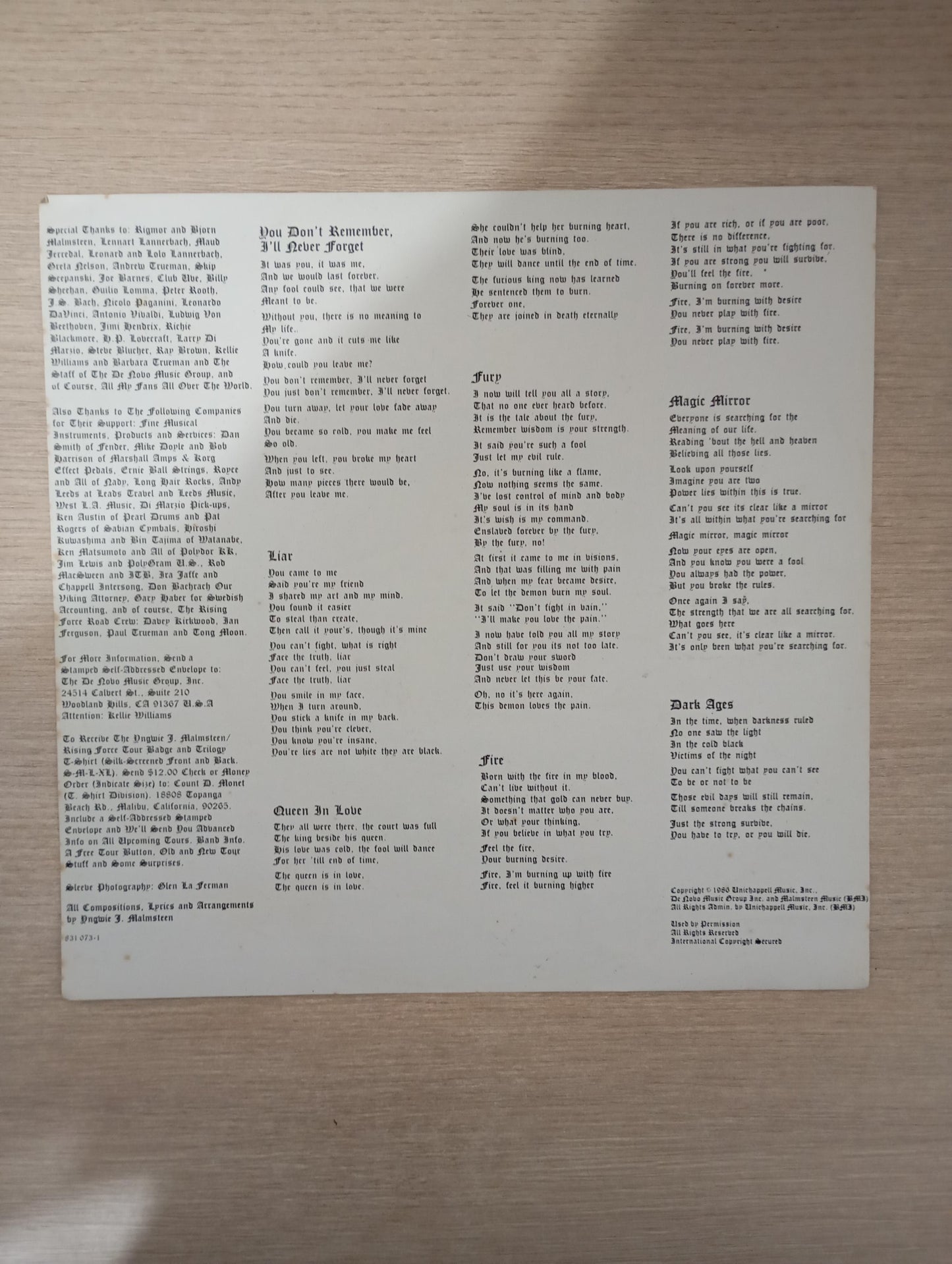 Lp Vinil Yngwie Malmsteen Trilogy Com Encarte