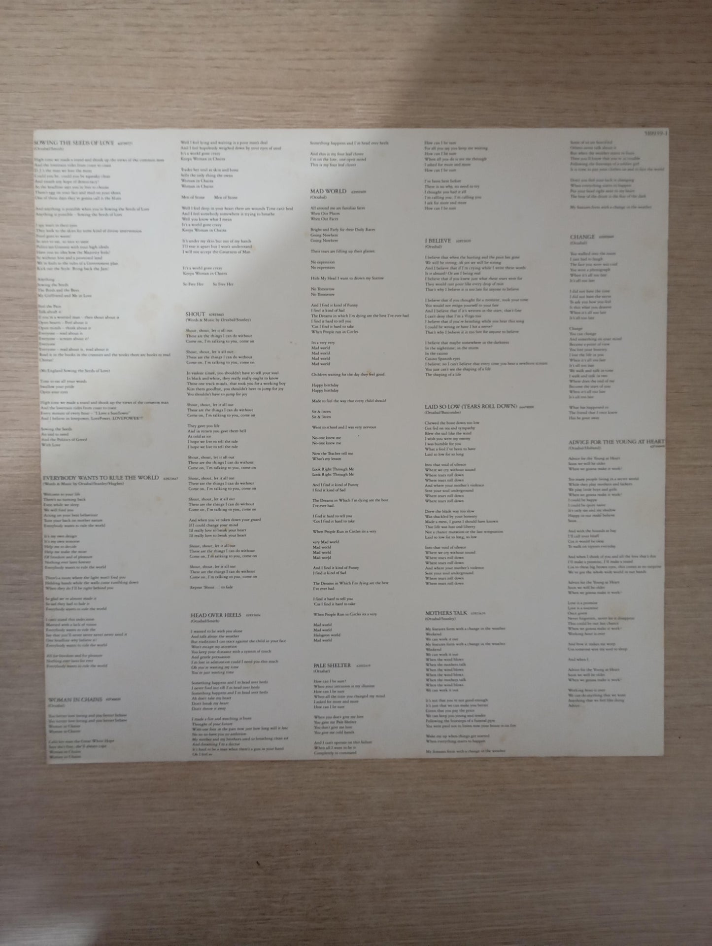 Lp Vinil Tears For Fears Roll Down Greatest Hits C Encarte