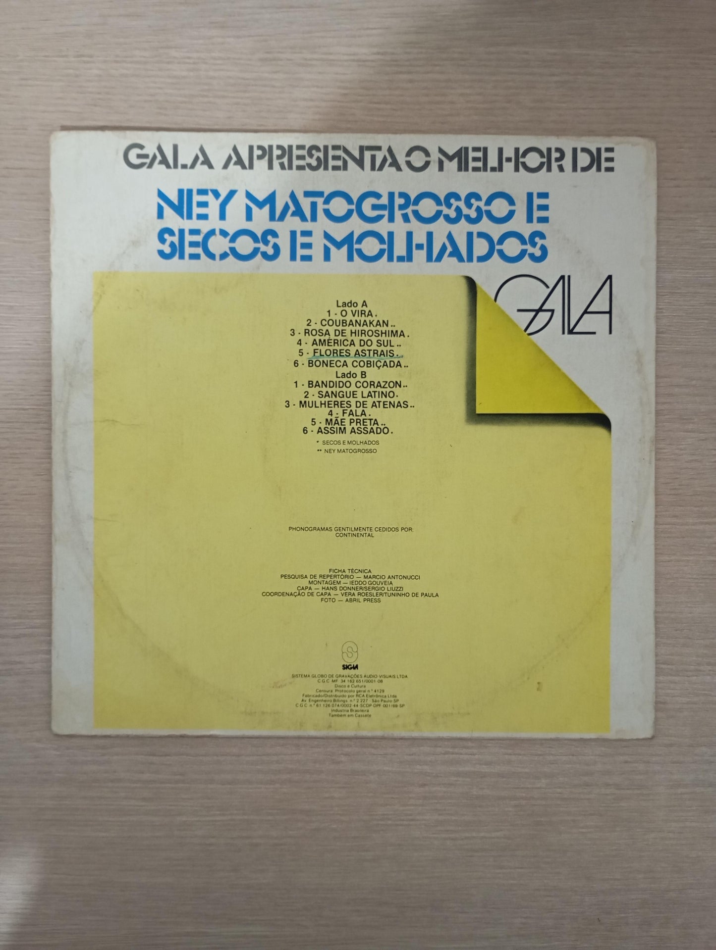 Lp Vinil Ney Matogrosso Secos e Molhados Gala 79 Apresenta