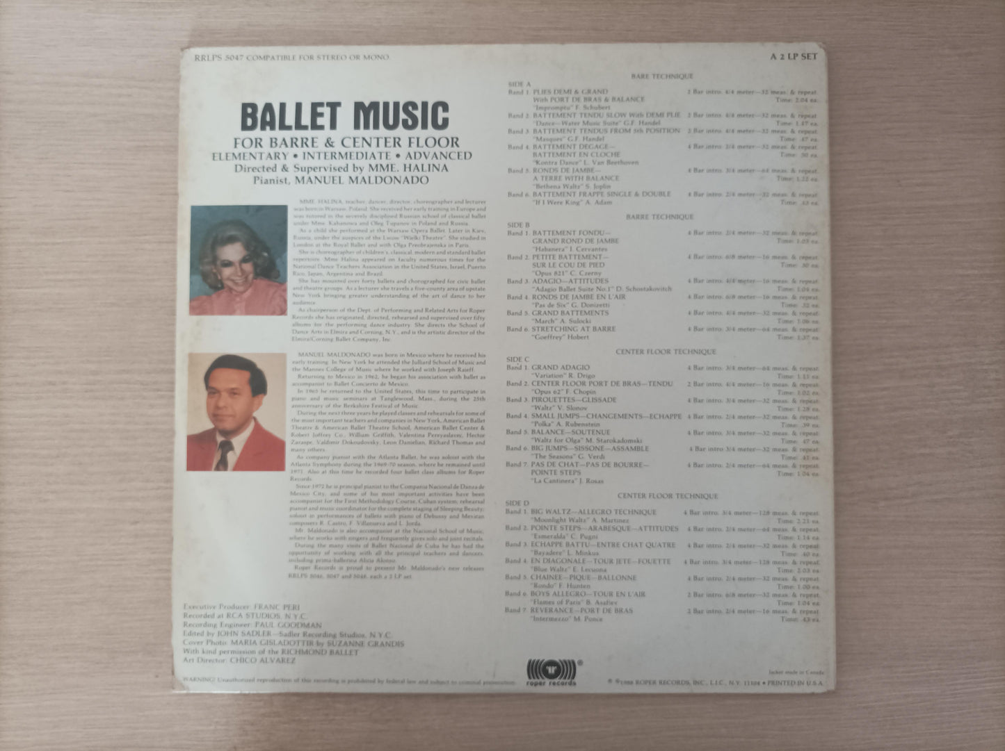 Lp Vinil Ballet Music For Barre Center Floor Duplo Importado