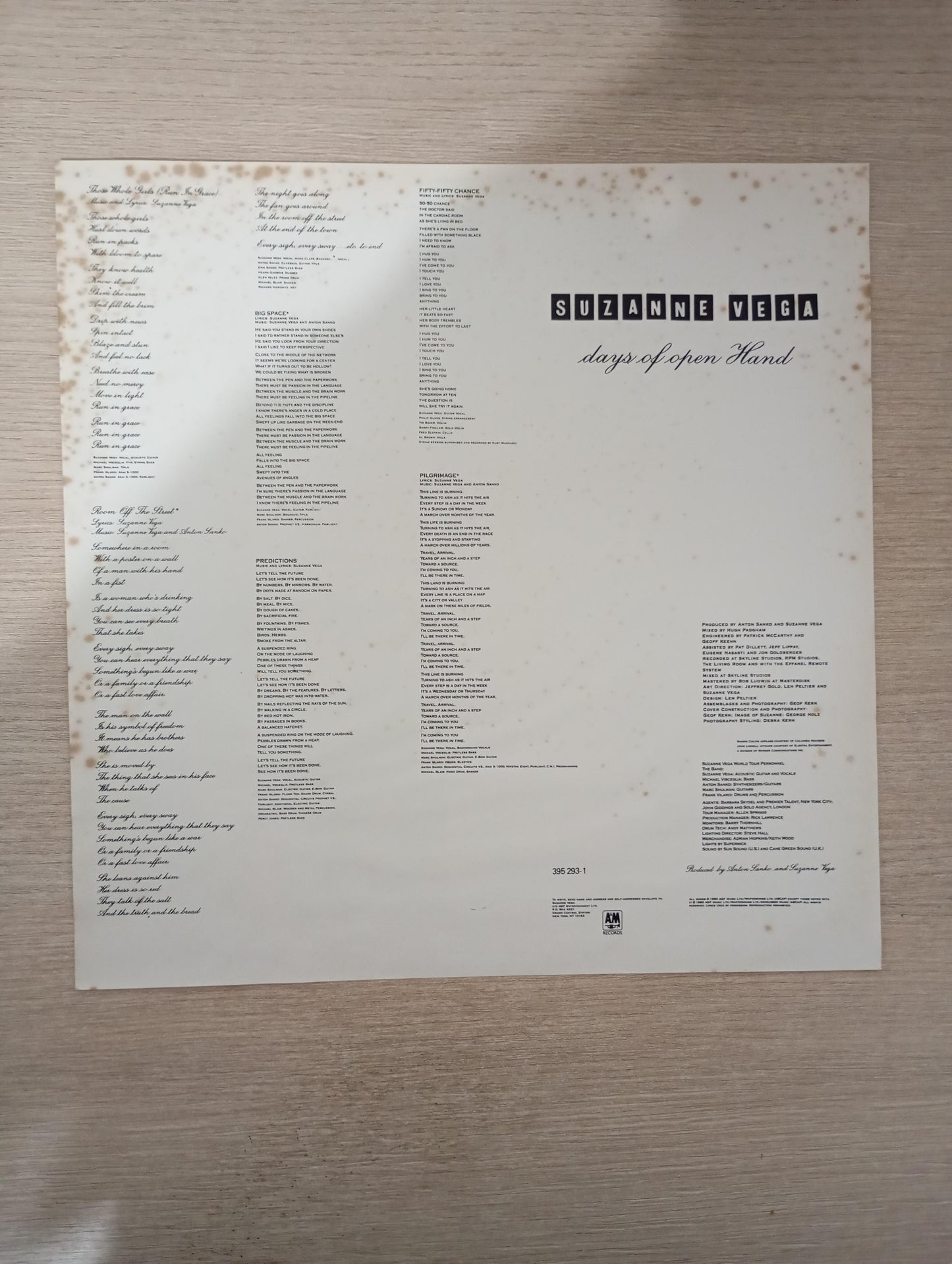 Lp Vinil Suzanne Vega Days Of Open Hand Com Encarte