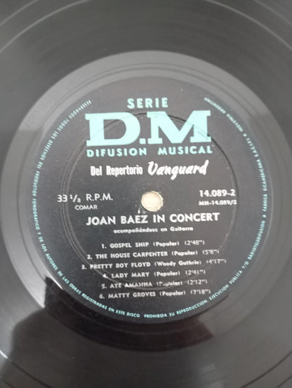 Lp Vinil Joan Baez In Concert Acompañandose Guitarra Import