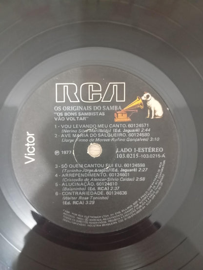 Lp Vinil Os Originais Do Samba Os Bons Sambistas Vão Voltar