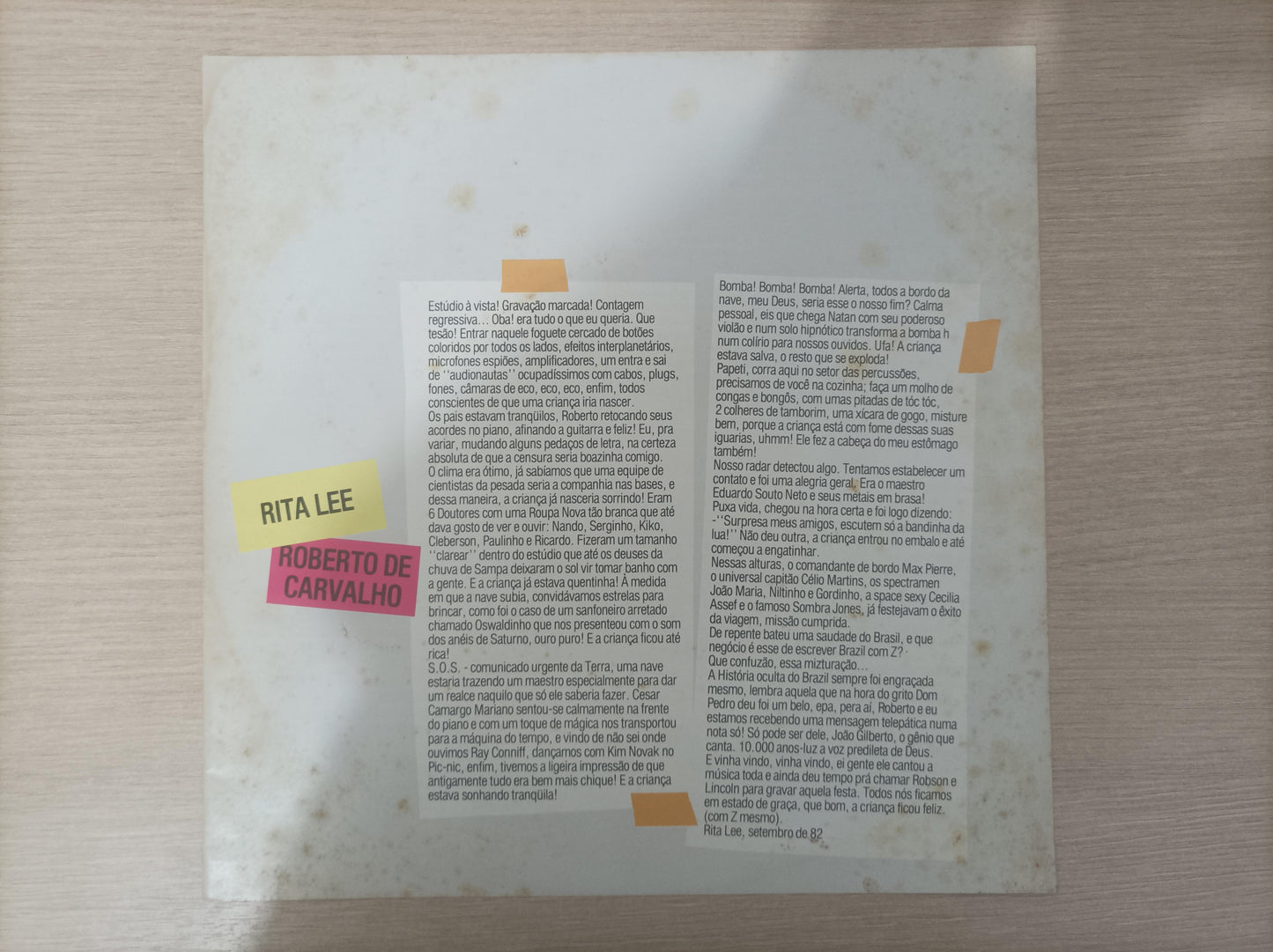Disco Vinil Roberto de Carvalho Rita Lee Com Encarte A