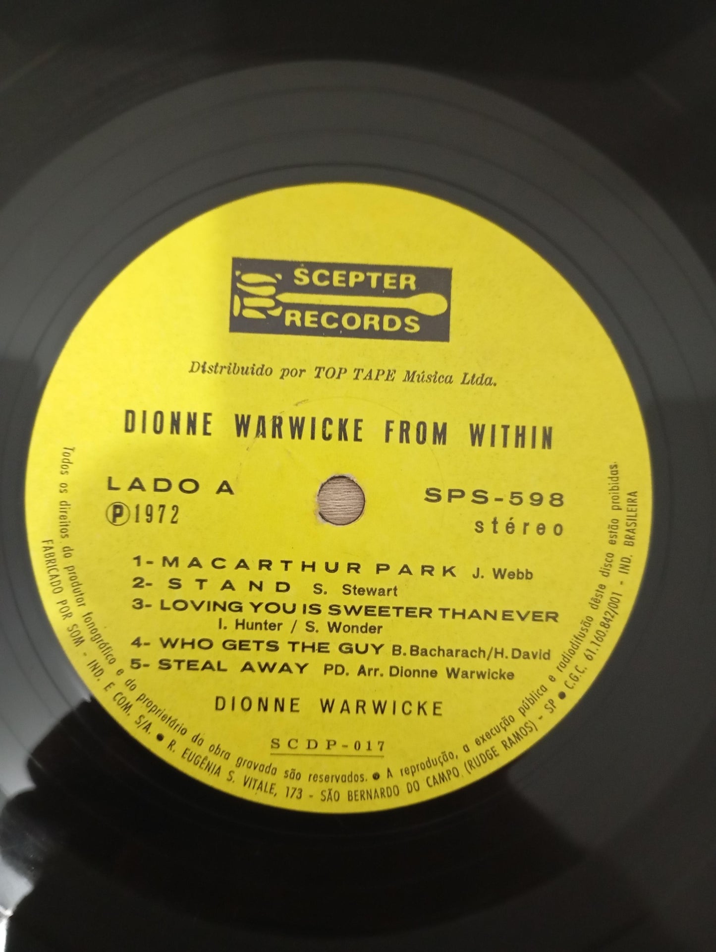Lp Vinil Dionne Warwick From Within Capa Dupla
