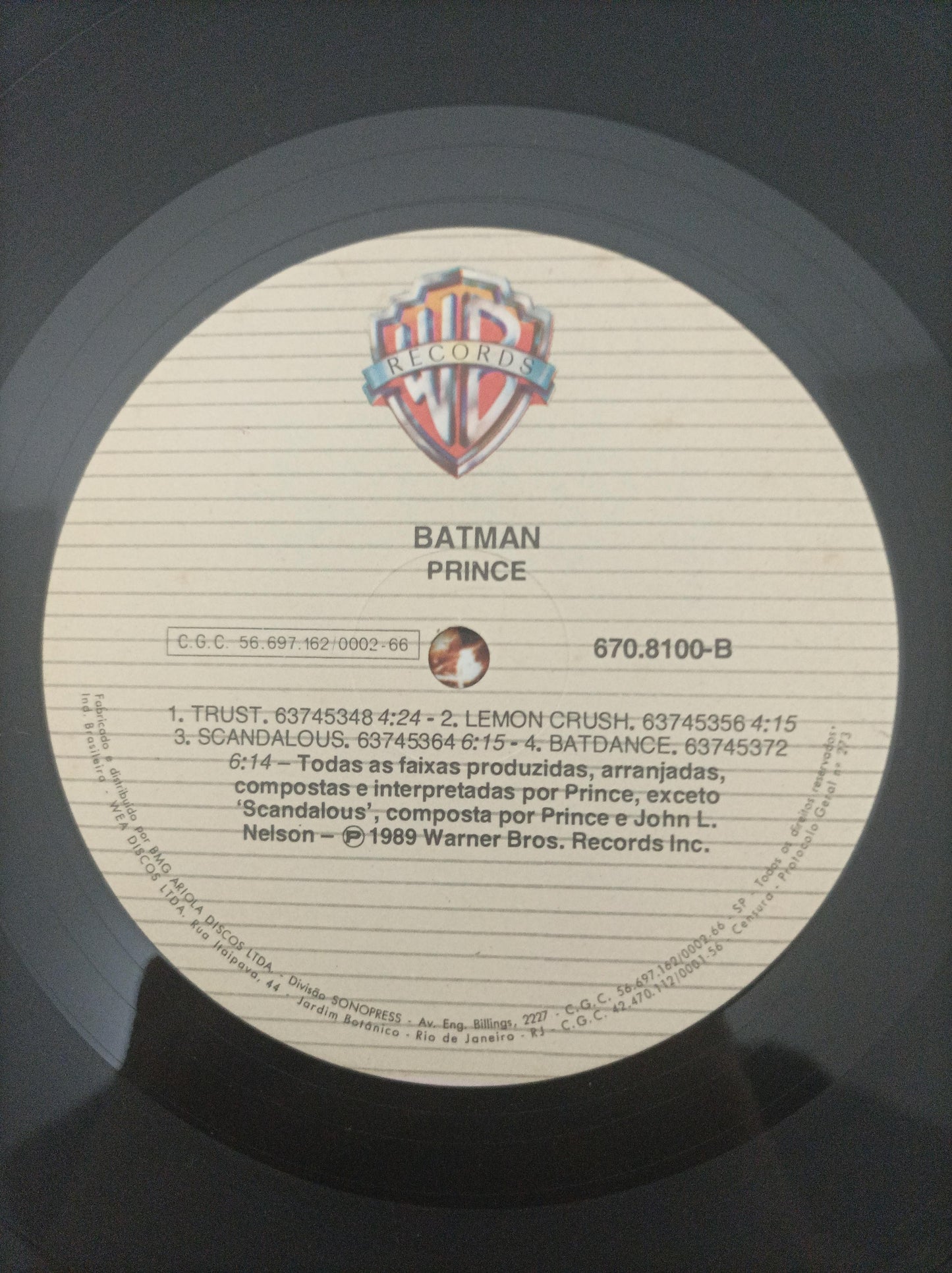 Disco Vinil Batman Prince Com Encarte A