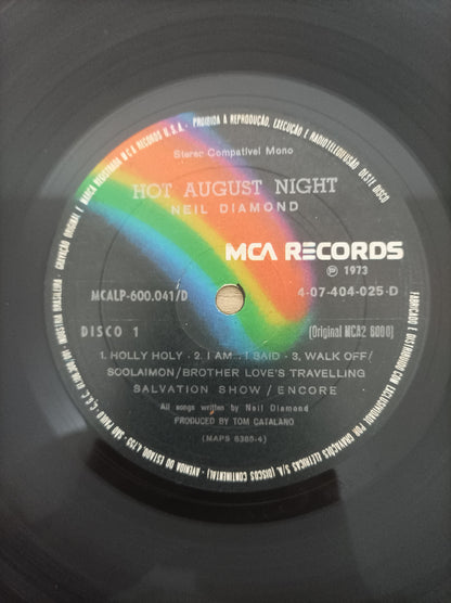 Lp Vinil Neil Diamond Hot August Night Duplo