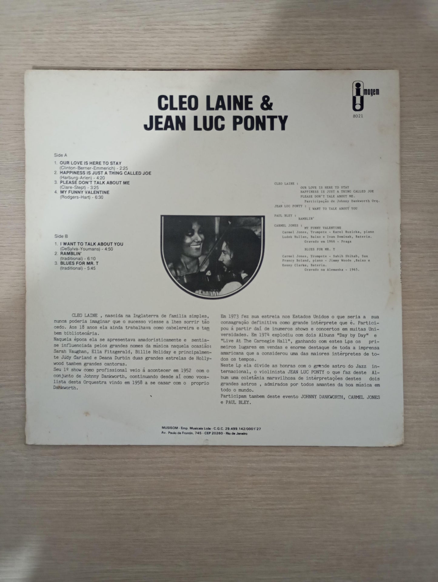 Lp Vinil Cleo Laine & Jean-Luc Ponty