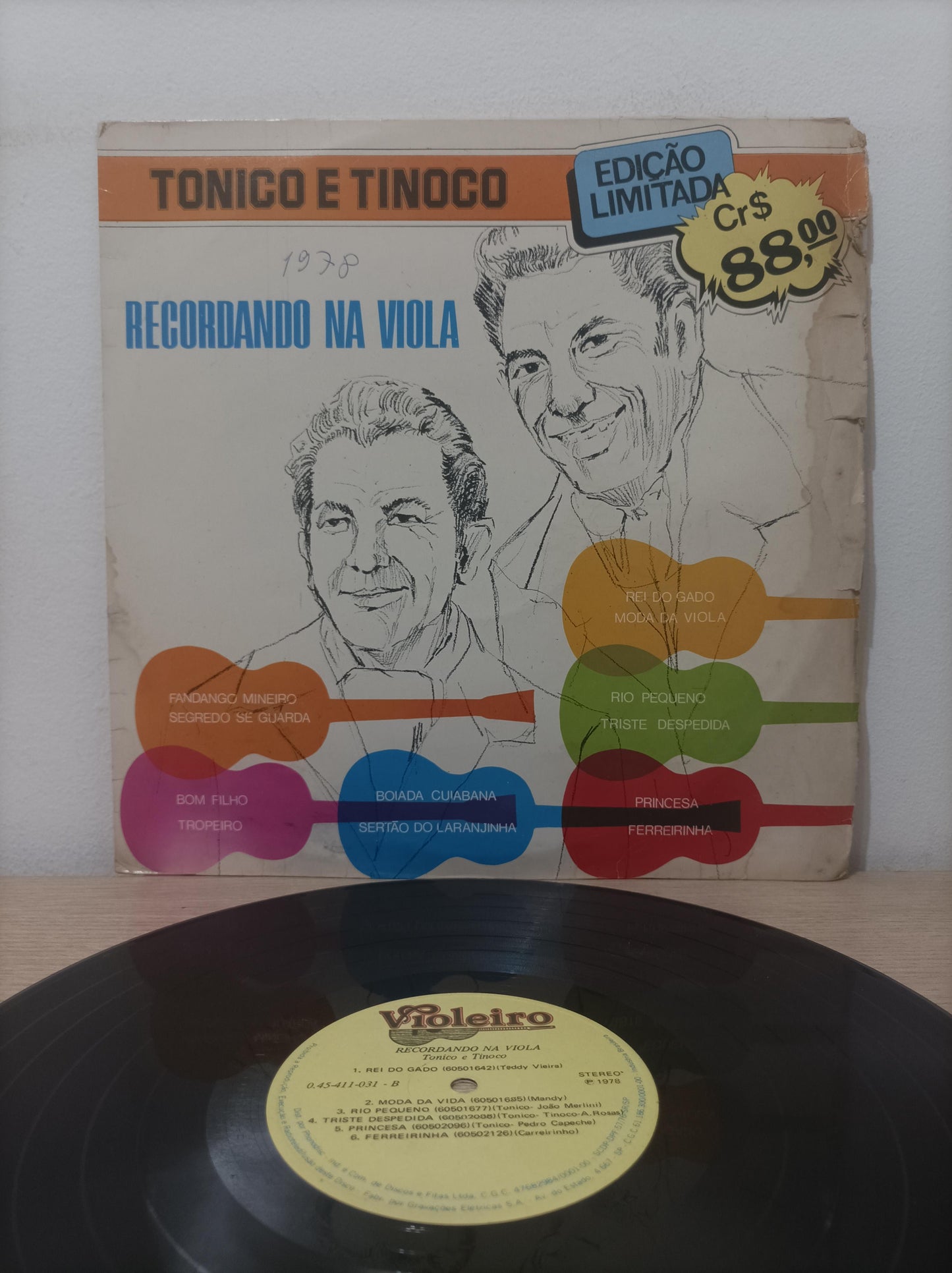 Lp Vinil Tonico & Tinoco Recordando Na Viola