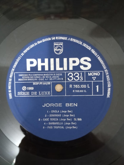 Lp Vinil Jorge Ben 1969 Original Mono