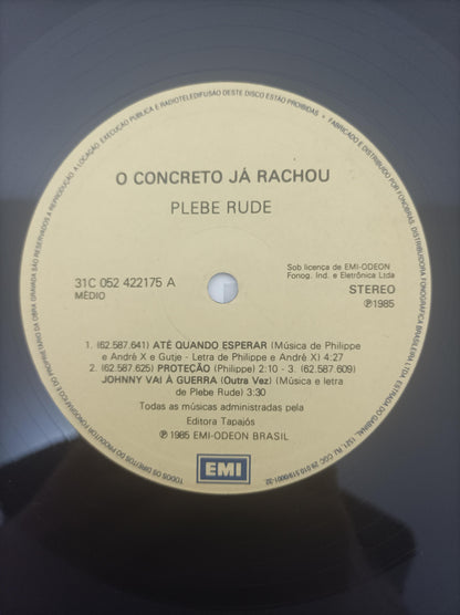 Lp Vinil Plebe Rude O Concreto Já Rachou Com Encarte