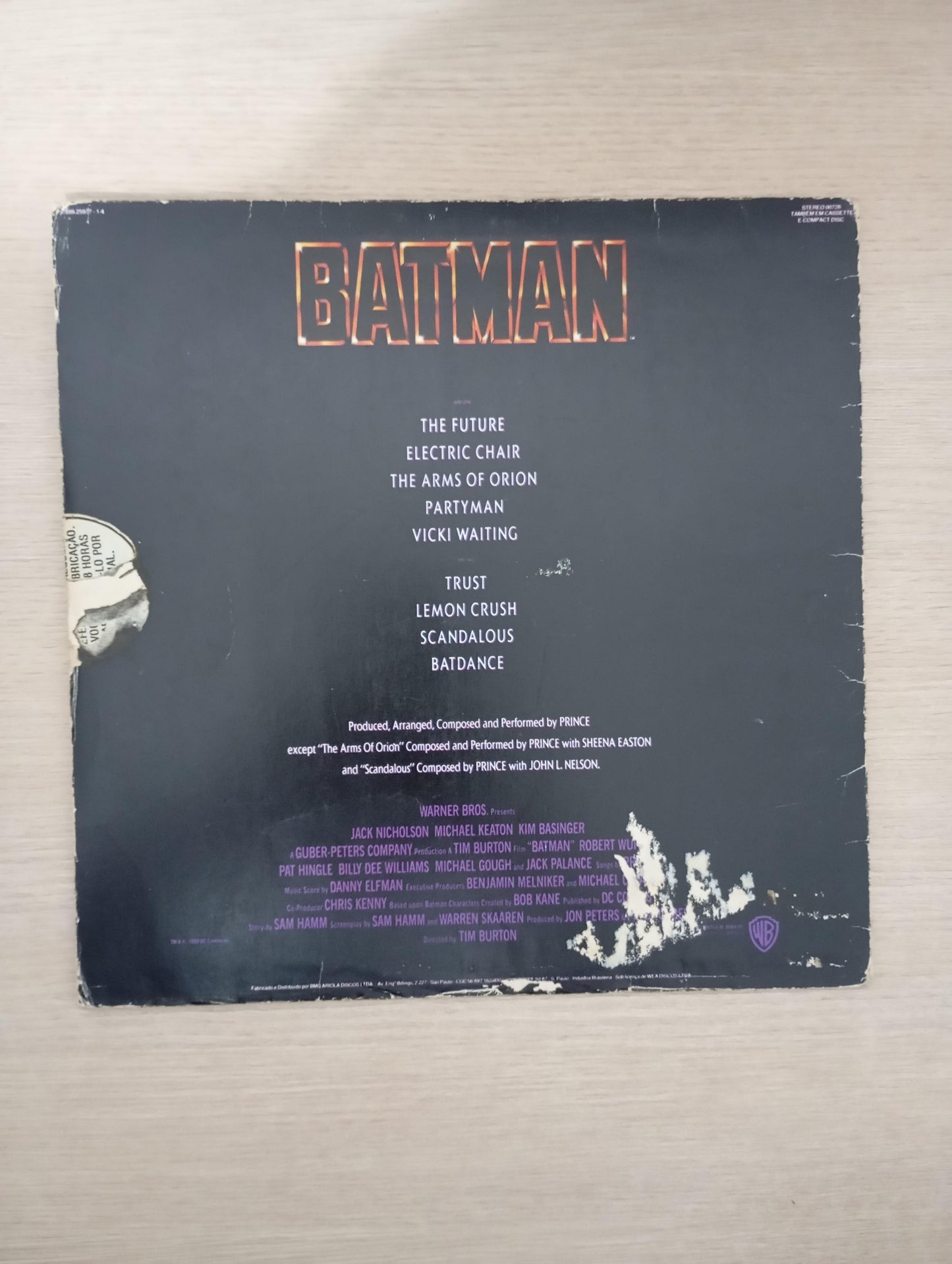 Lp Vinil Prince Batman Motion Picture Soundtrack C Encarte