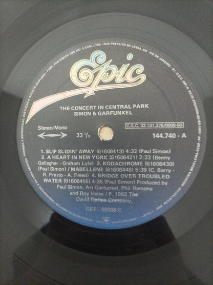 Lp Vinil Simon & Garfunkel Central Park Duplo C/ Encarte