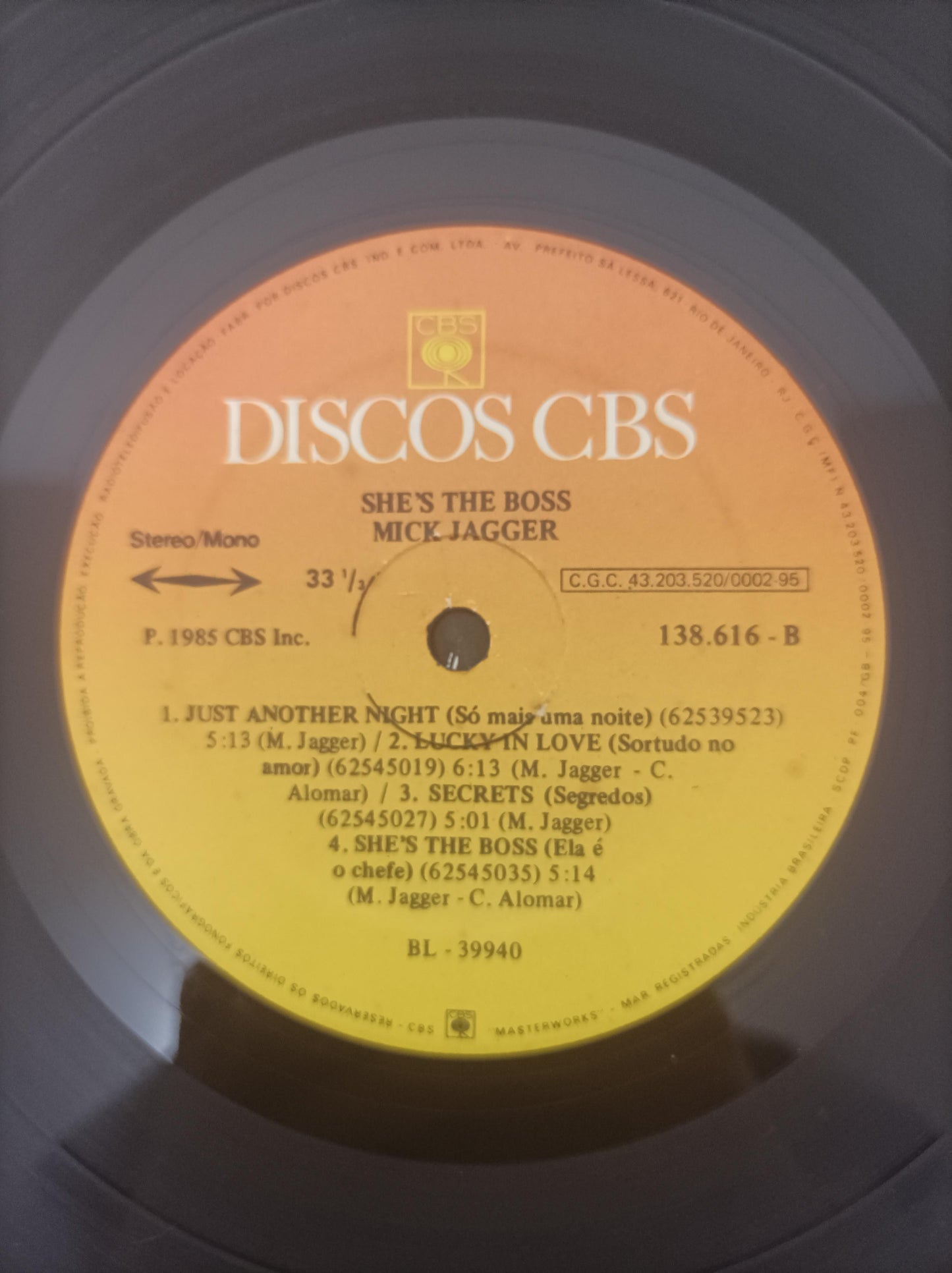 Lp Vinil Mick Jagger She's The Boss Com Encarte