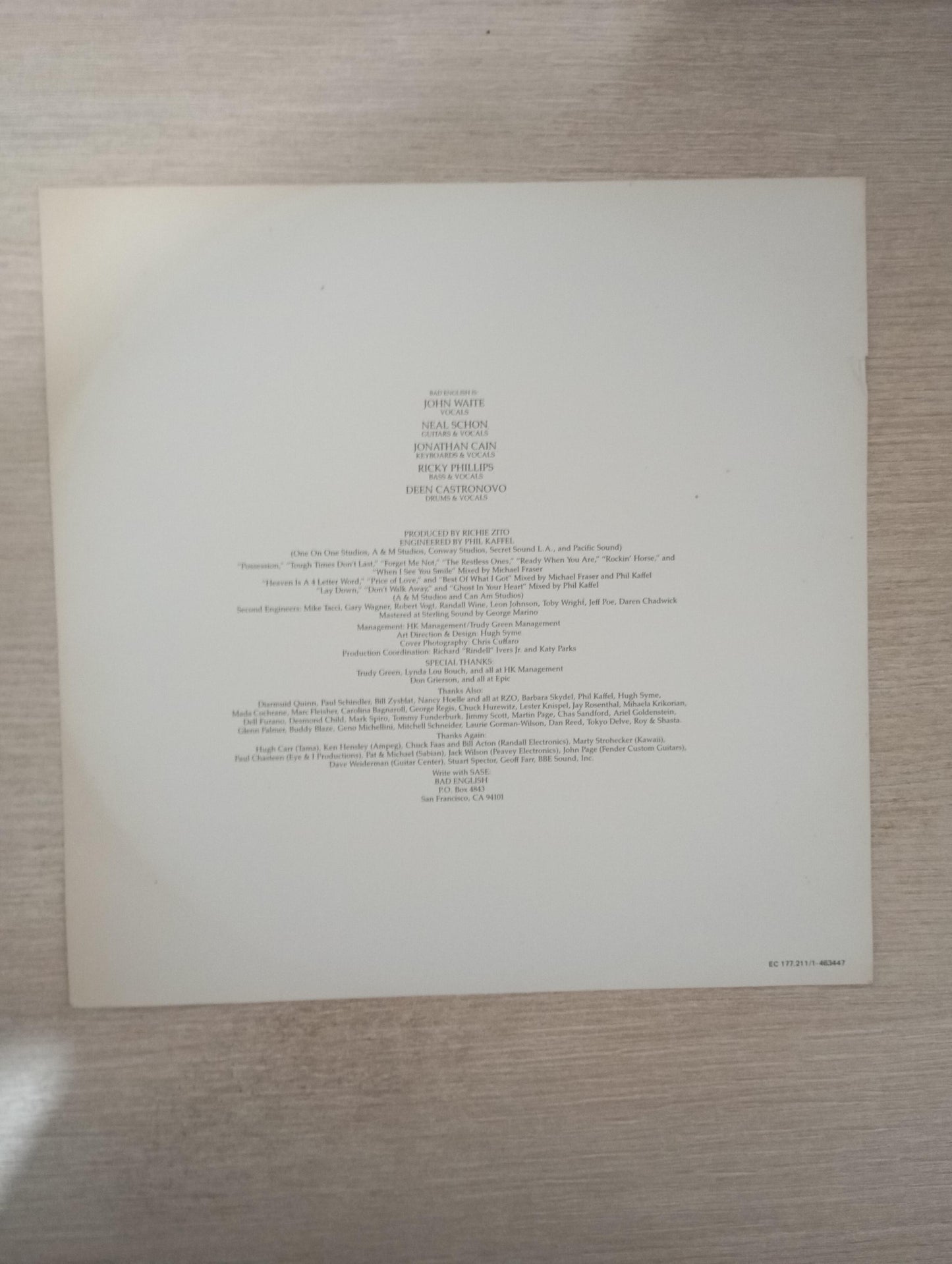 Lp Vinil Bad English 1989 Com Encarte