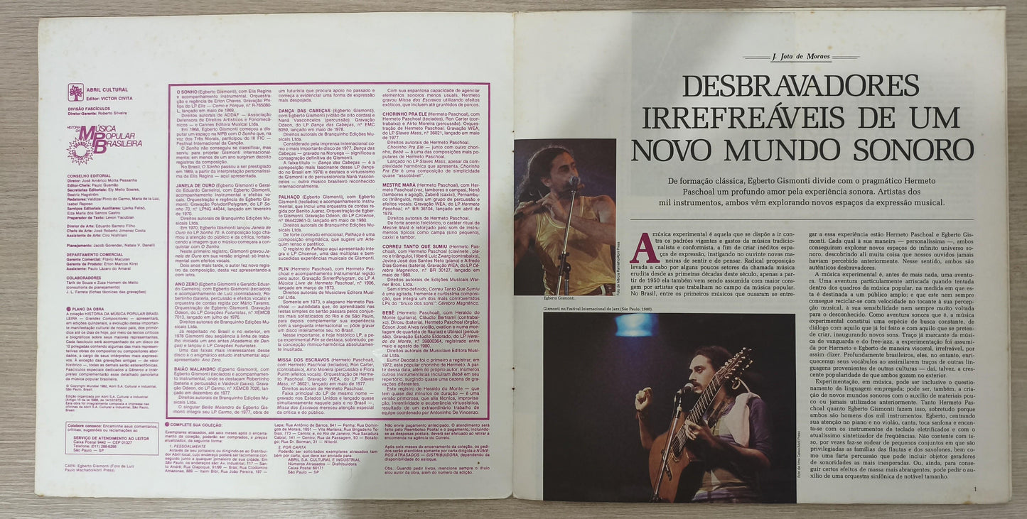 Lp Vinil Egberto Gismonti & Hermeto História MPB Capa Dupla