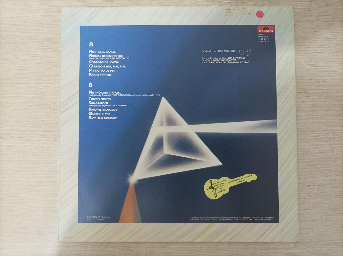 Disco Vinil Abra Seus Olhos Erasmo Carlos Com Encarte A