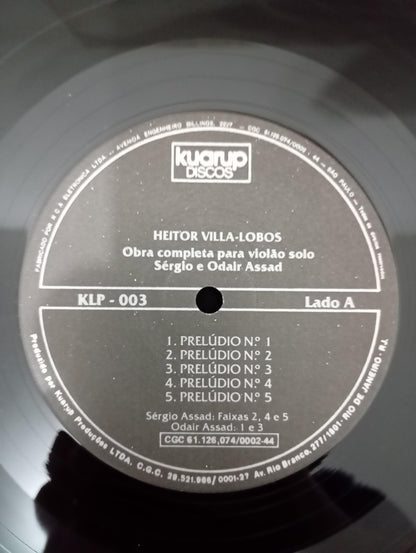 Lp Vinil Heitor Villa-Lobos Obra Completa Violão Solo Duplo